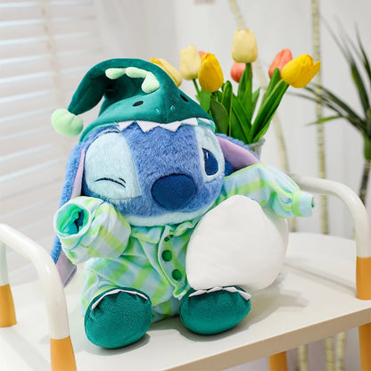 New 50cm Disney Cartoon Dinosaur Pajamas Stitch Plush Toy Body Pillow Cushion Sleeping Doll Room Decoration Toy Birthday Present