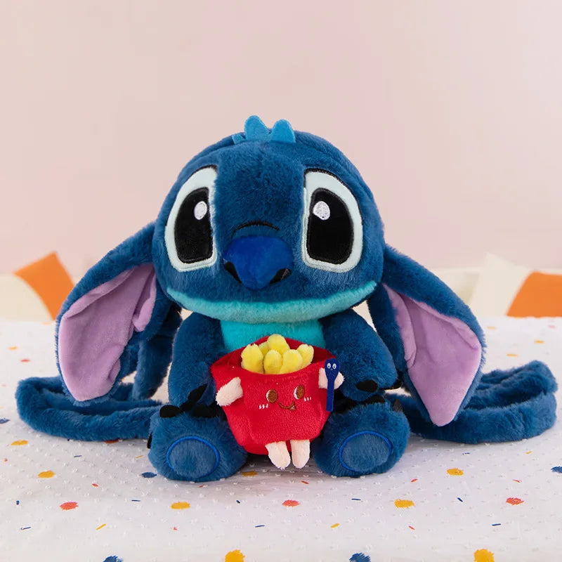 27CM Lilo and Stitch Backpack Cartoon Disney Plush Toy Anime Stuffed Kawaii Soft Stich Doll Plushie Kids Bag Birthday Xmas Gifts