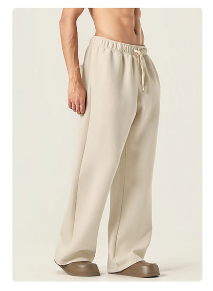 ZODF Casual 350gsm Fleece Unisex Loose Fit Wide Leg Straight Pants Warm Sport Trousers Winter HY0037