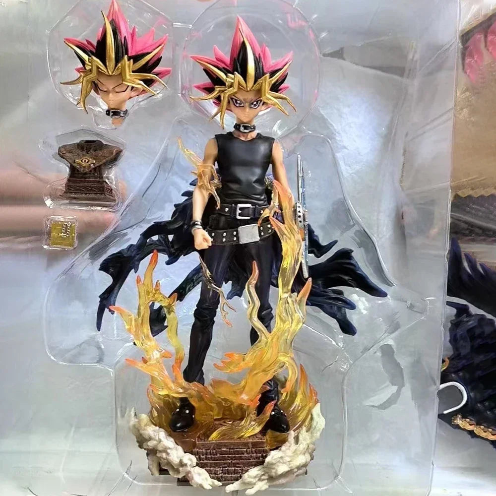 28cm Yugi Muto Figure Dark Game Dimensional Duel Monsters Action Figures Pvc Model Statue Collection Ornament Kids Toy Gifts