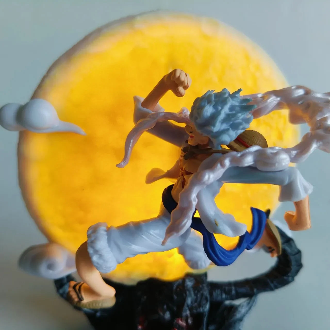 14cm One Piece Anime Figure Nika Monkey D Luffy Gear 5 With Moon Light Action Figure Statue Model Collection Toys Gift Ornaments