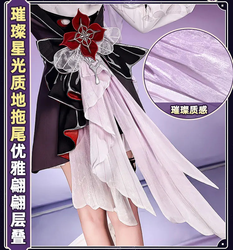 Honkai Star Rail Evernight March 7th Cosplay Costume Dress Headwear Mysterious Foreign Guest Halloween Party for Women iCoser