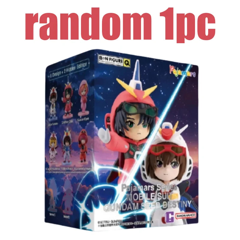 Original Bandai Pajamars Series Mobile Suit Gundam Seed Destiny Blind Box Athrun Zala Toy Cagalli Yula Athha Mystery Box Model