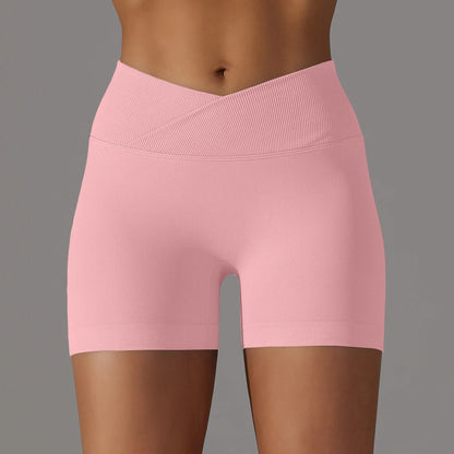 The Codex Summer V-Waist Peach Hip Lifting High Waist Seamless Yoga Shorts Tight Fitting Three Part Running Pants Speed