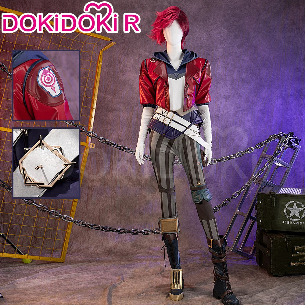 【Last Batch】IN STOCK ViI Cosplay Costume Game Cosplay DokiDoki-R Women Suit Red Coat Plus Siz