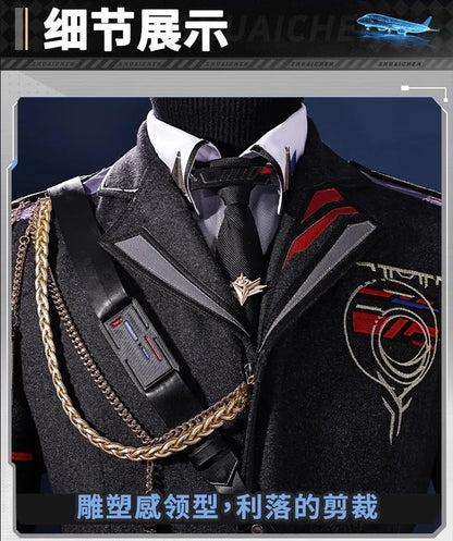 iCoser Caleb Cosplay Costume Wig Farspace Colonel Love and Deepspace Uniform Cap Halloween Party for Women Men Carnival Props