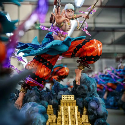 New 28cm One Piece Anime Figure Thor Enel Gk Figurine Oversized Manga Statue Action Model Doll Collectible Ornaments Kids Gifts