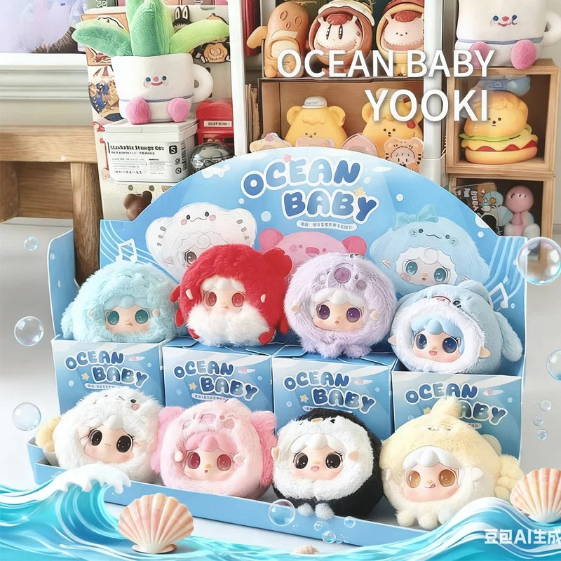 Yooki V6 Ocean Baby Series Vinyl Plush Blind Box Girl Bag Pendant Kawaii Figurine Fashion Decoration Gift - Random 2PCS