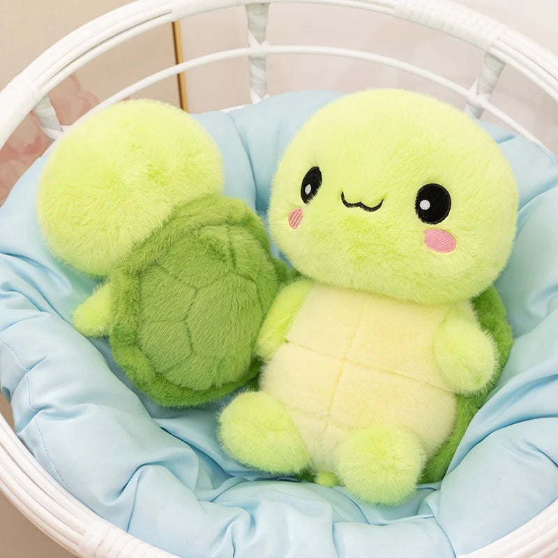 30/40cm Cute Green Turtle Plushies Hug Pillow Big Eyes Kawaii Tortoise Soft Toy Birthday Gift For Girl Friend Sleep Companion