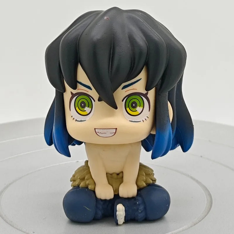 Cute Anime Demon Slayer Kimetsu No Yaiba Figurine Hashibira Inosuke Action Figures Clay Man PVC Model Statue Collection Toy Gift