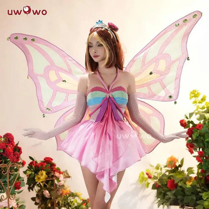 IN STOCK UWOWO Bloomm Enchantixx Flora Cosplay Costume Big Fairy Wings Cosplay Outfit Butterfly Fairy Women Wing