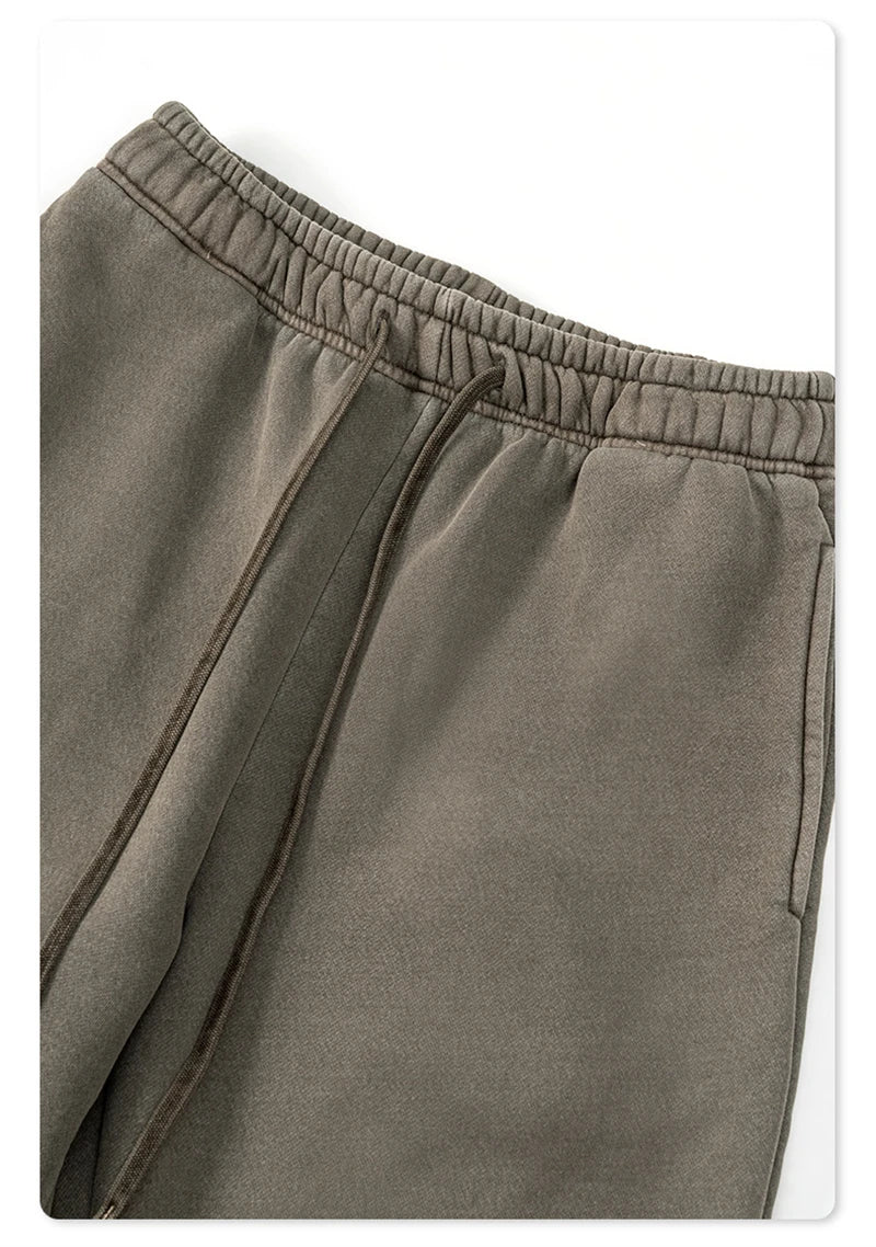 ZODF Retro 2025 Winter Washed Fleece Straight Pants For Men Unisex Loose 360gsm Knitted Warm Soft Trousers Brand Clothes HY0869