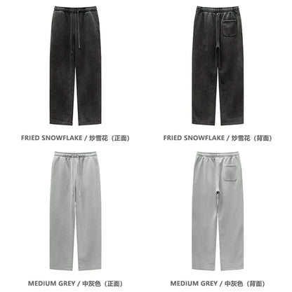 ZODF Retro 2025 Winter Washed Fleece Straight Pants For Men Unisex Loose 360gsm Knitted Warm Soft Trousers Brand Clothes HY0869