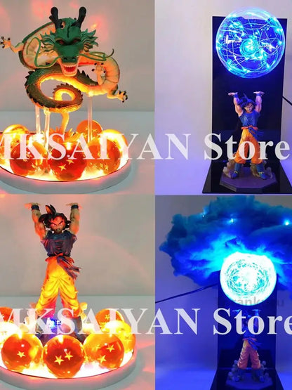 Dragon Ball Z Anime Figure Son GOKU Kaiouken Shenron Action Figurine Effection DIY LED Lamp Collection PVC Model Assembly Doll