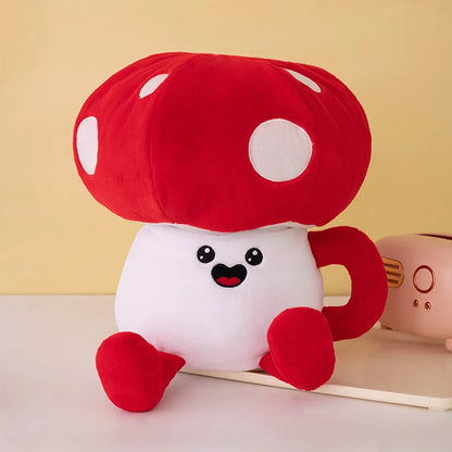 23/30cm Cute Vegetables Kawaii Red Mushrooms Shii-take Plush Soft Toy Stuffed Dolls Home Decor Gift For Girl Boy Birthday