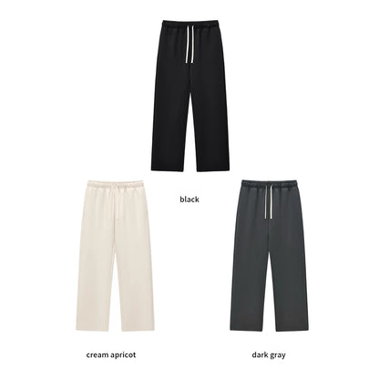 ZODF Casual 350gsm Fleece Unisex Loose Fit Wide Leg Straight Pants Warm Sport Trousers Winter HY0037