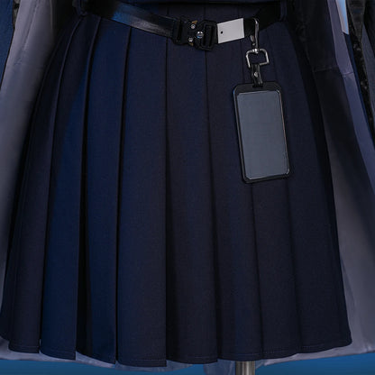 Wuthering Waves Chisa Cosplay Costume Wig Jacket Uniform Headwear Tattoo Sticker Socks Halloween Party for Women Girls Accessory