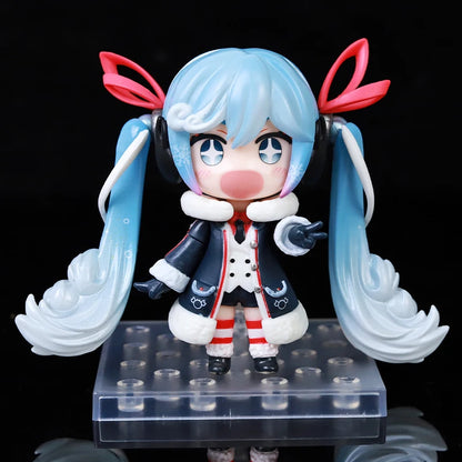 10cm/3.94in #1939 Hatsune Miku Anime Figure 15th Anniversary Strawberry Miku Action Figure #1940 Miku Collection Model Doll Toys