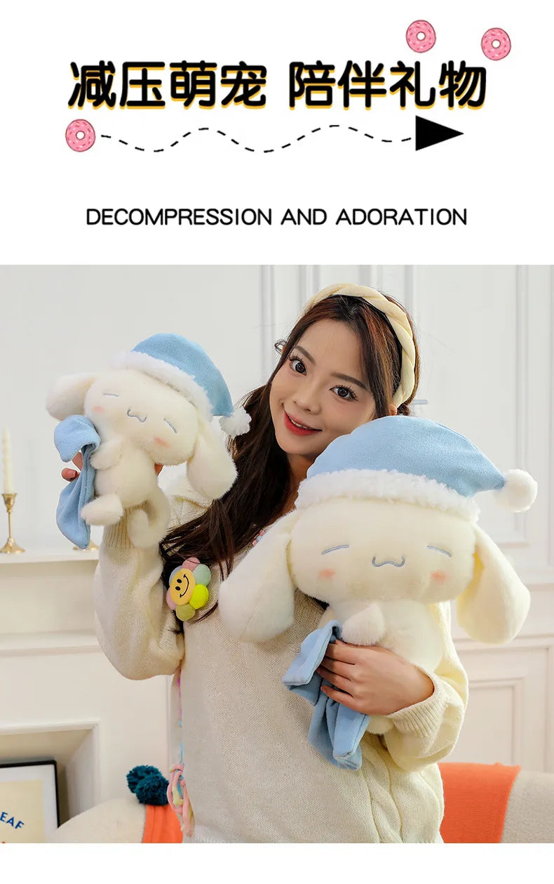 50CM Sanrio Sleeping Cartoon Anime Cinnamoroll Plushies Stuffed Animal Home Decoration Peluche Sleeping Pillow Holiday Gifts