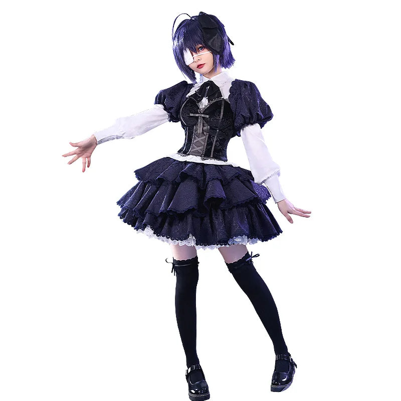 IN STOCK Takanashi Rikka Cosplay Costume Anime Love, Chunibyo & Other Delusions DokiDoki-SR Rikka Lolita Dress Gothic Costume