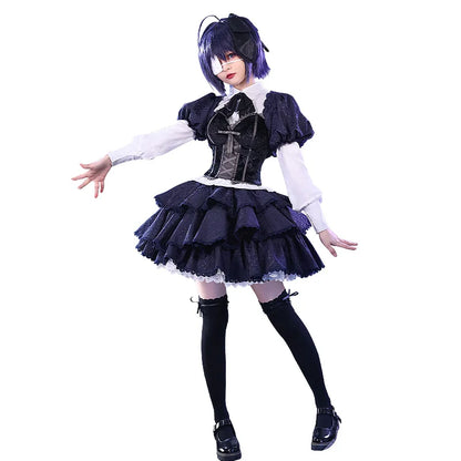 IN STOCK Takanashi Rikka Cosplay Costume Anime Love, Chunibyo & Other Delusions DokiDoki-SR Rikka Lolita Dress Gothic Costume