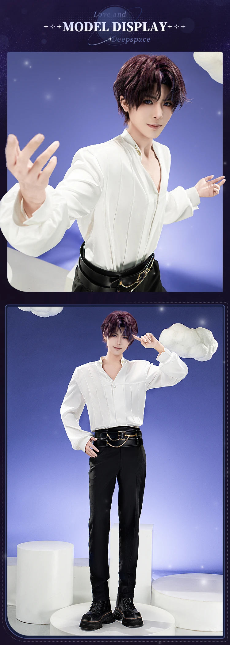 IN STOCK Rafayel Cosplay Costume Game Love and Deepspace【S-3XL】DokiDoki-SR White Sand Phantom Qiyu Rafayel Plus Size