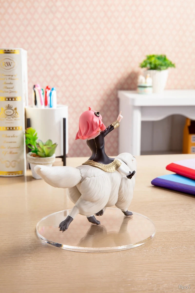 14cm SPY×FAMILY Anya Anime Figure Bond Anya Forger Action Figures Kawaii Girl Riding Dog Figurine PVC Collection Model Doll Toy
