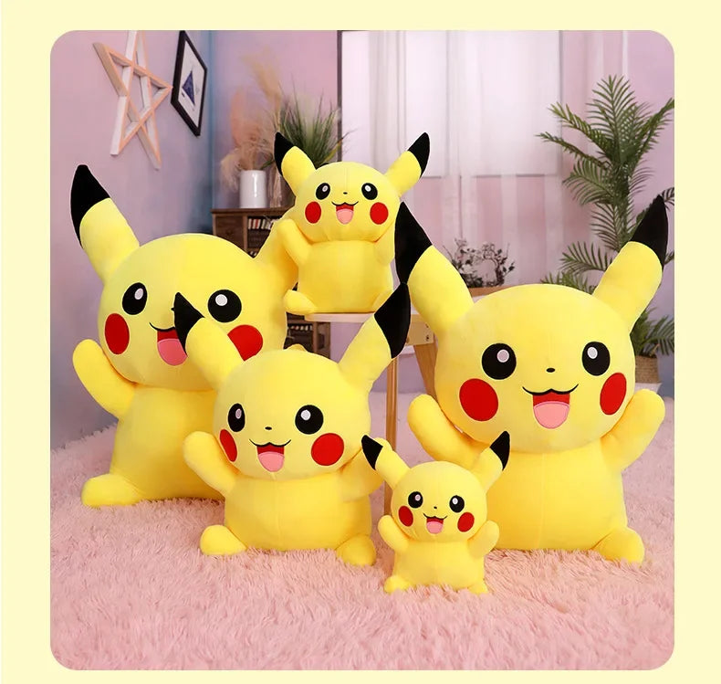 25/45/55/65CM Pokemon Pikachu Plush Doll Japanese Cartoon Animal Stuffed Children's Pikachu  Ornament Cushion Plushies Gift