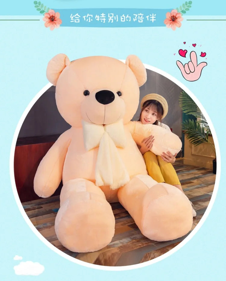 160Cm Big sweater bow tie Plush Toy Teddy Bear Giant Stuffed Animals Birthday Anniversary Gift Soft Sleeping Pillow Grilfriend