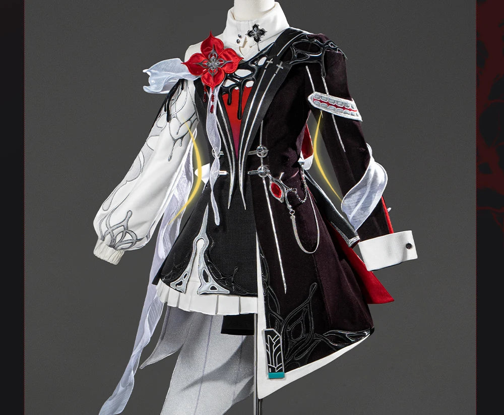 Honkai Star Rail Evernight March 7th Cosplay Costume Dress Mysterious Foreign Guest Headwear Halloween Party for Women Girls Set