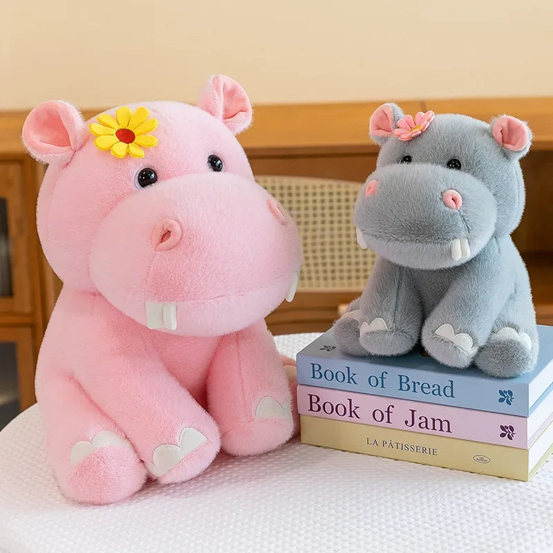 New 55cm Large Size Hippo Plush Toy Fluffty Kawaii Plushie Doll Simulation Hippo Doll Anime Cute Stuffed Animals Soft Plush Gift