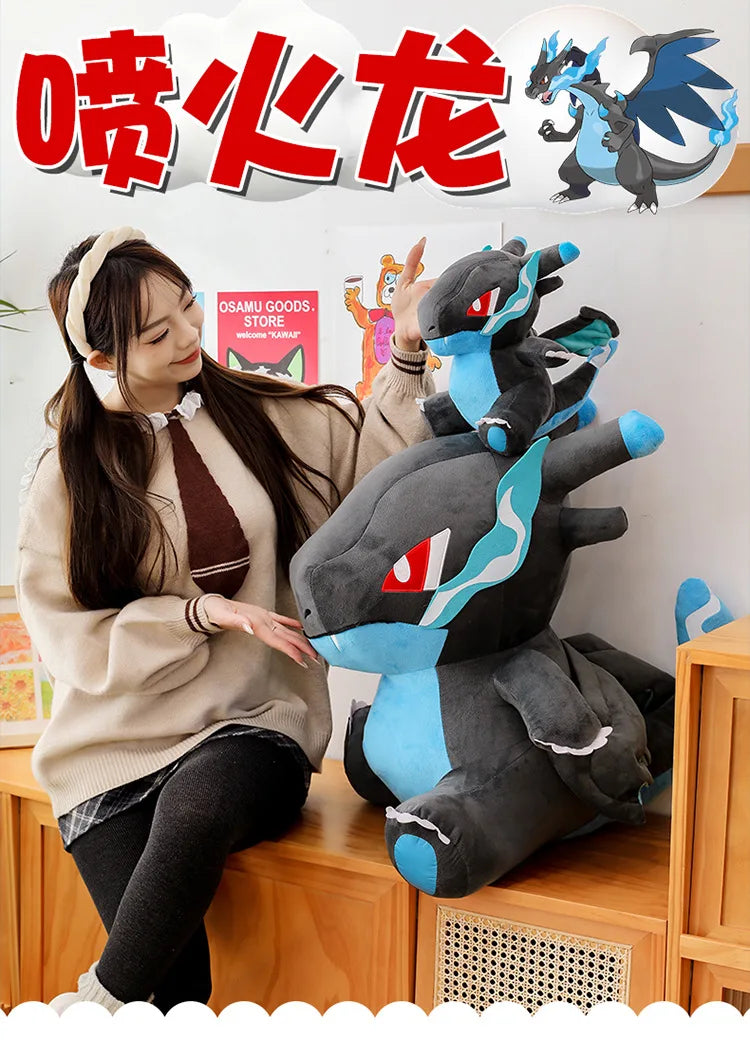 80cm Super Big Size Pokemon Charizard Anime Plush Stuffed Doll Room Decoration Plushies Children's Pillow Kawaii Ornaments Gifts