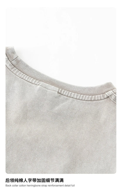 ZODF Retro 2025 Summer Women 285gsm T-Shirts Hotsweet Girls Sexy Slim Fit Washed Distressed T Shirt Brand Tees HY1013