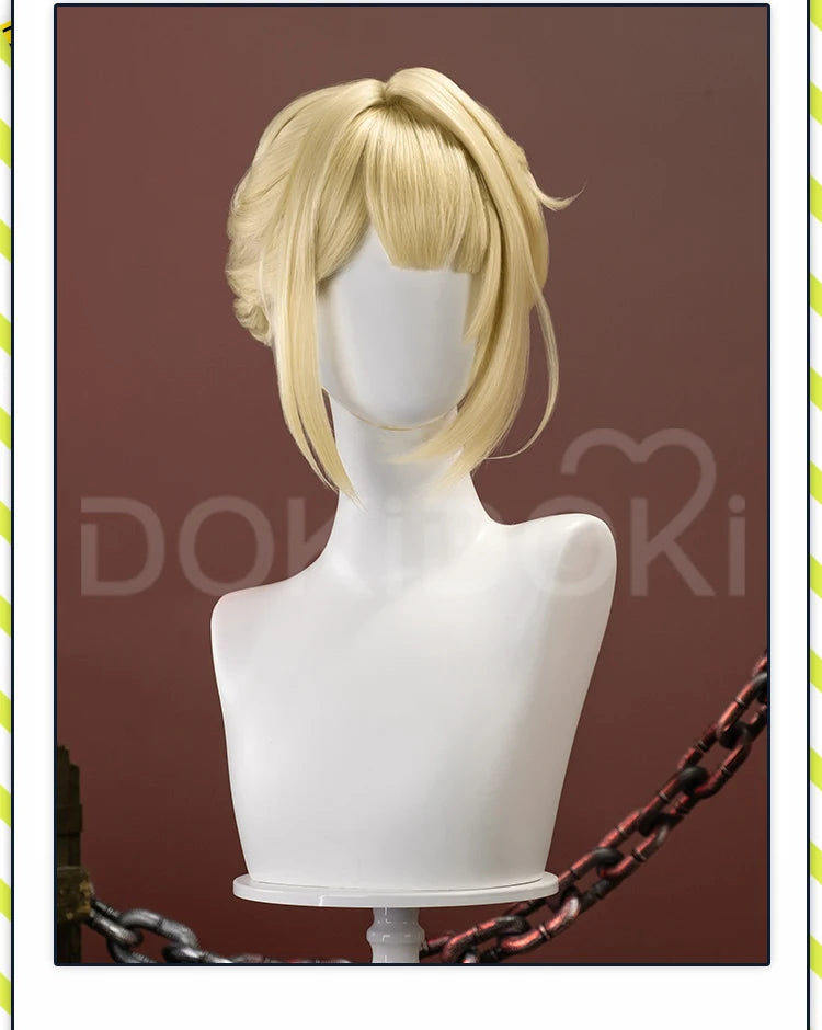 IN STOCK Evelyn Wig Game Zenless Zone Zero DokiDoki ZZZ Women 35cm Golden Hair Evelyn Cosplay Free Wig Cap