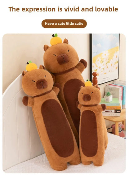 Creative Long Strip Capibala Pillow Cartoon Large Dolphin Doll Sleeping with Children Plush Toy Children Birthday Christmas Gift