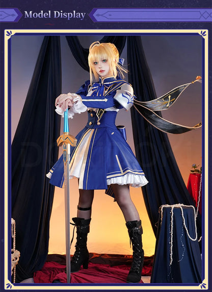 IN STOCK Saber Cosplay Costume Game Honkai: Star Rail x Fate Stay Night【S-2XL】DokiDoki-R Halloween Saber Costume Plus Size