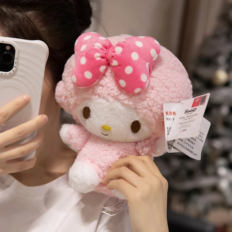 Sanrio Piano Plush Doll Bag Pendant Cute Sheep Toy Genuine Cartoon Anime Coin Purse Keyrchain Kids Birthday Xmas Gifts