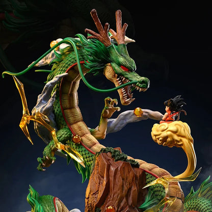 Dragon Ball Z Shenron Anime Figure Goku And Mountain Shenron 20cm Action Figurine Pvc Statue Model Doll Collectible Toys Gifts