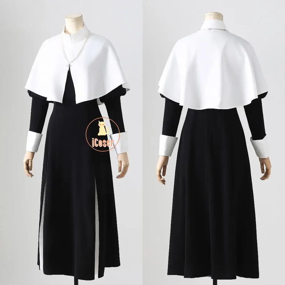 Anime My Dress-Up Darling Marin Kitagawa Cosplay Costume Nun Dress Uniform Hat Necklace Season 2 Halloween Party for Women Girls