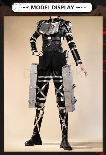 IN STOCK Levii Mikasaa Erenn Cosplay Costume Anime【S-2XL】DokiDoki-R Women Men Leather Battle Uniform Plus size