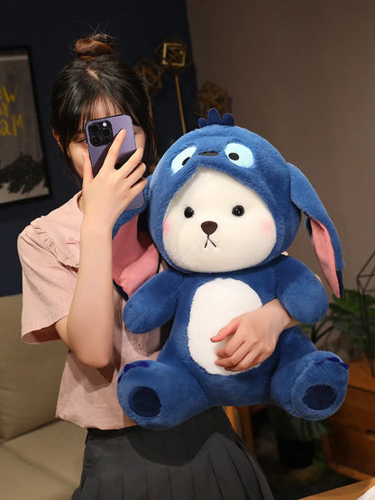 New Kawaii Lena Bears Stitch Plush Doll Turn into Teddy Bear Throw Pillow Children Appease Sleeping Dolls Girls' Birthday Gifts