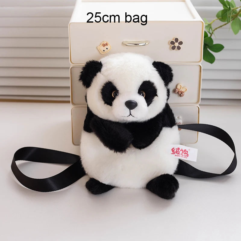 20-25cm Emulational Tiger Plushies Mother and Baby Tiger Plush Toy Panda Soft Bag Hand Puppet Children Girl Gift