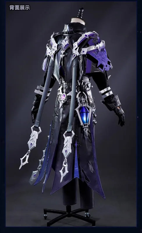 Genshin Impact Kyryll Chudomirovich Flins Cosplay Costume Wig Uniform Outfit Metal Accessory Halloween Party for Women Men Props