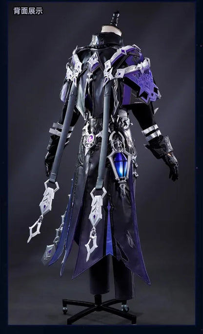 Genshin Impact Kyryll Chudomirovich Flins Cosplay Costume Wig Uniform Outfit Metal Accessory Halloween Party for Women Men Props