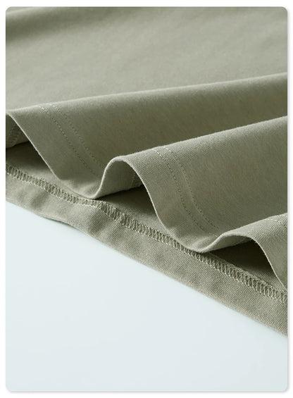 ZODF NEW Autumn Men's Solid Full Sleeve T Shirts Unisex Loose Oversized Casual 305GSM Cotton Basic T-Shirt Brand TEE HY0209