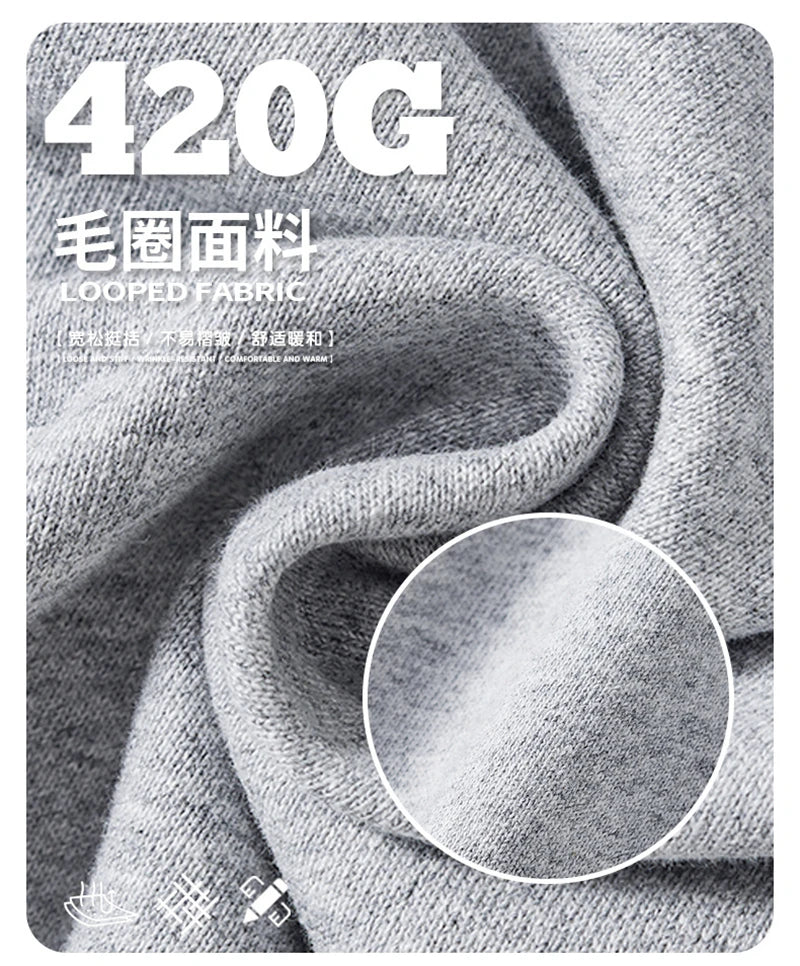 ZODF 2025 Winter Man Basic 420gsm Straight Pants Unisex Loose Clean Fit Sport Trousers Brand Streetwears HY0061