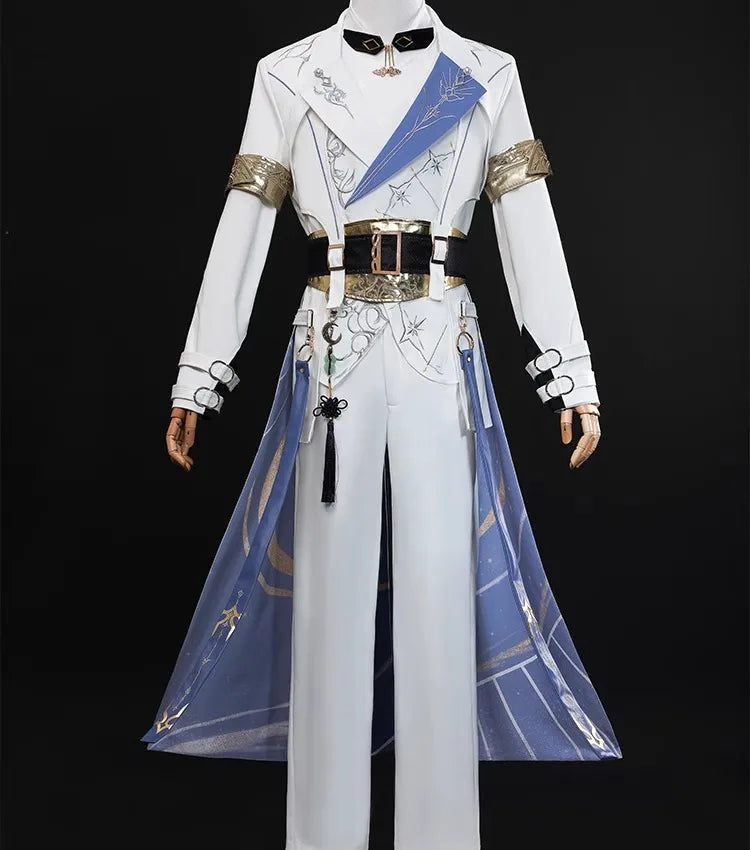 Love and Deepspace Xavier Lumiere Cosplay Costume Wig Shimmering Moonlight Uniform Earrings Halloween Party Women Men Carnival