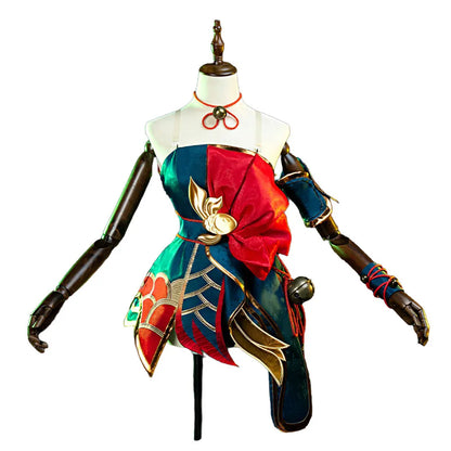 IN STOCK Ahrii Cosplay Costume Game Cosplay DokiDoki-R Ahrii Skin Sexy Women Dress The Nine-Tailed Fox Ears Halloween Costume