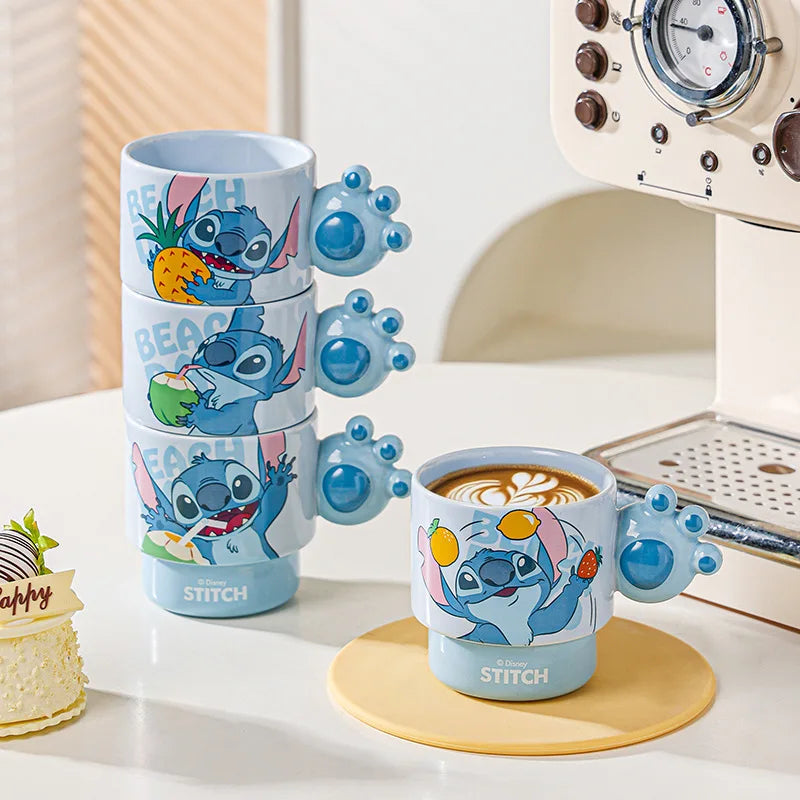 Disney Stitch Mug Office Coffee Cup Stackable Ceramics Mugs High Value Couple Water Cups Student Hot Water Cup Festival Gift