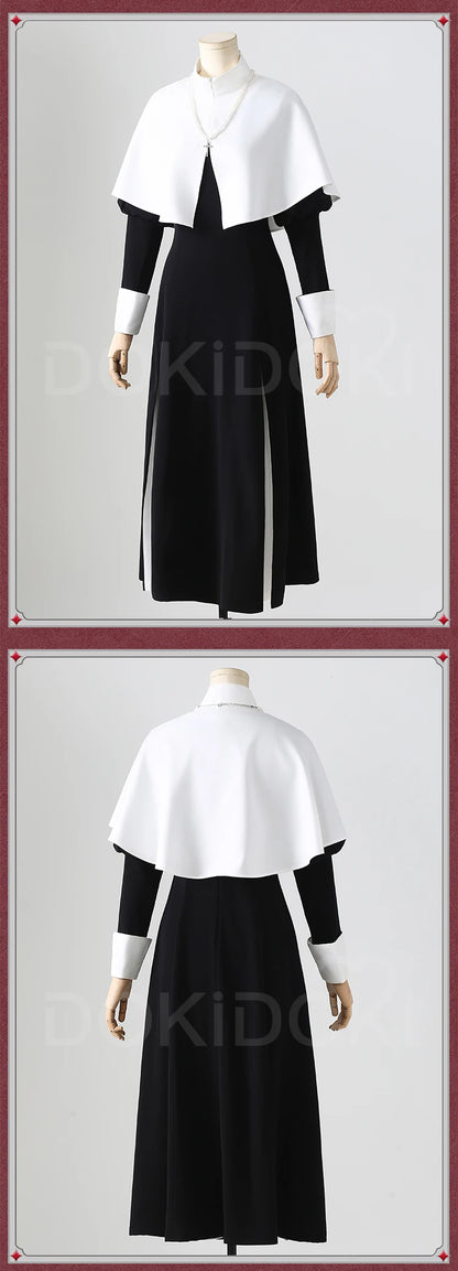 IN STOCK Kitagawa Marin Cosplay Costume Anime DokiDoki-R Women Nun Kitagawa Black Dress Halloween Cosplay